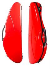 Load image into Gallery viewer, Polycarbonate half moon violin case in red, black, and white check finishes

