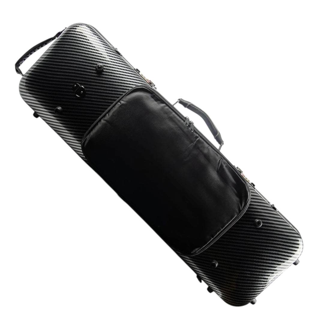 Polycarbonate oblong violin case in black finishes
