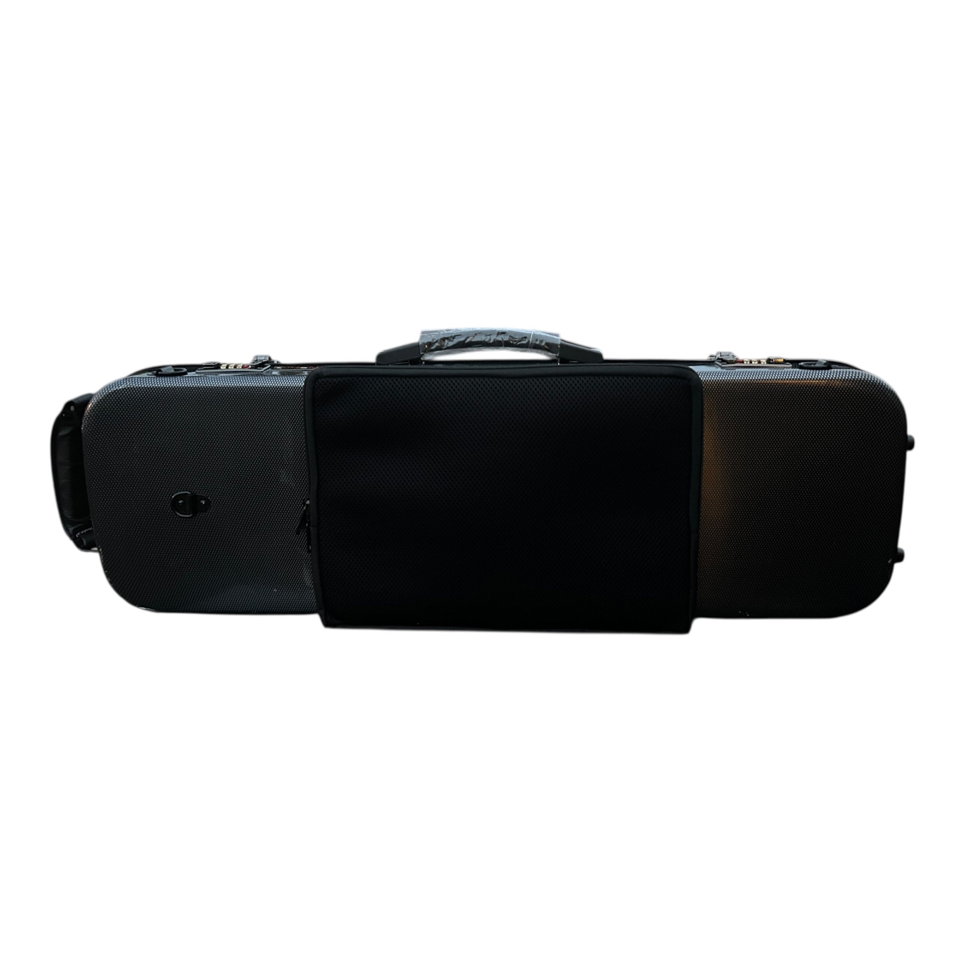 Polycarbonate oblong violin case in black finishes
