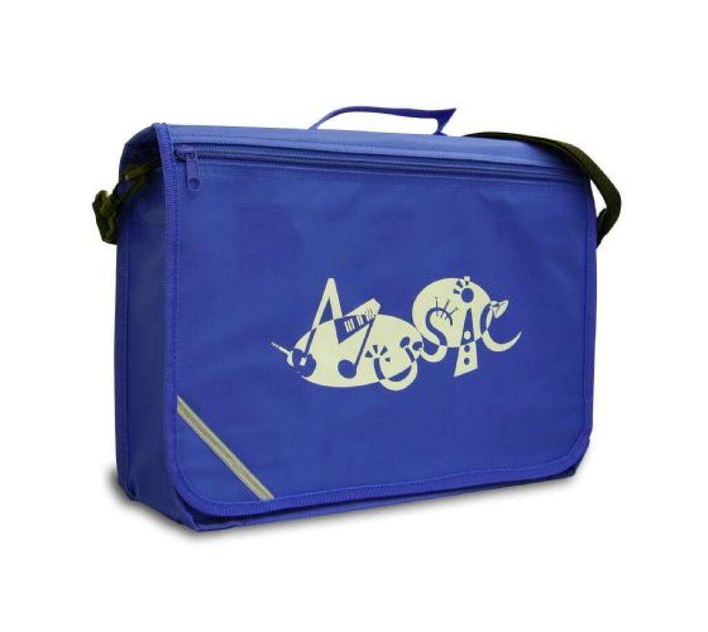Heavy duty nylon music bag with compartments and strap

