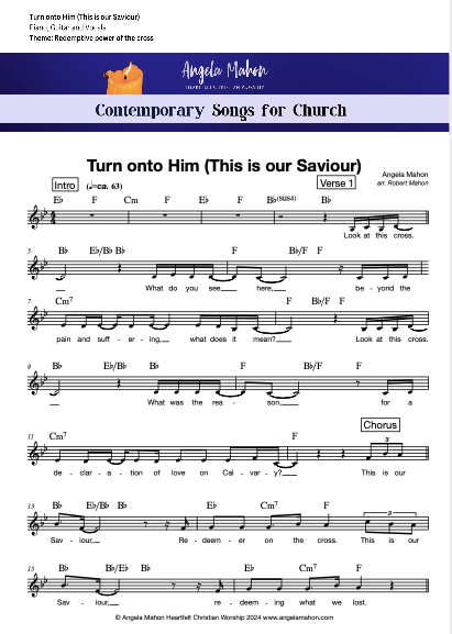 Physical church music lead sheet bundle by Angela Mahon

