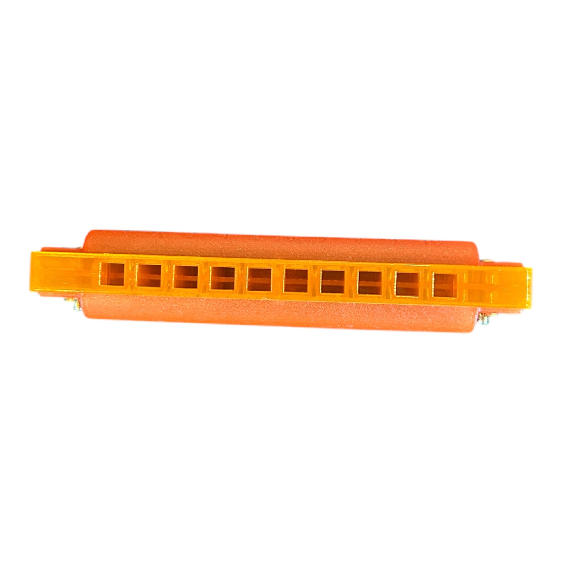 Portable 10-hole harmonica close-up