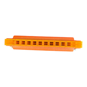 Portable 10-hole harmonica close-up