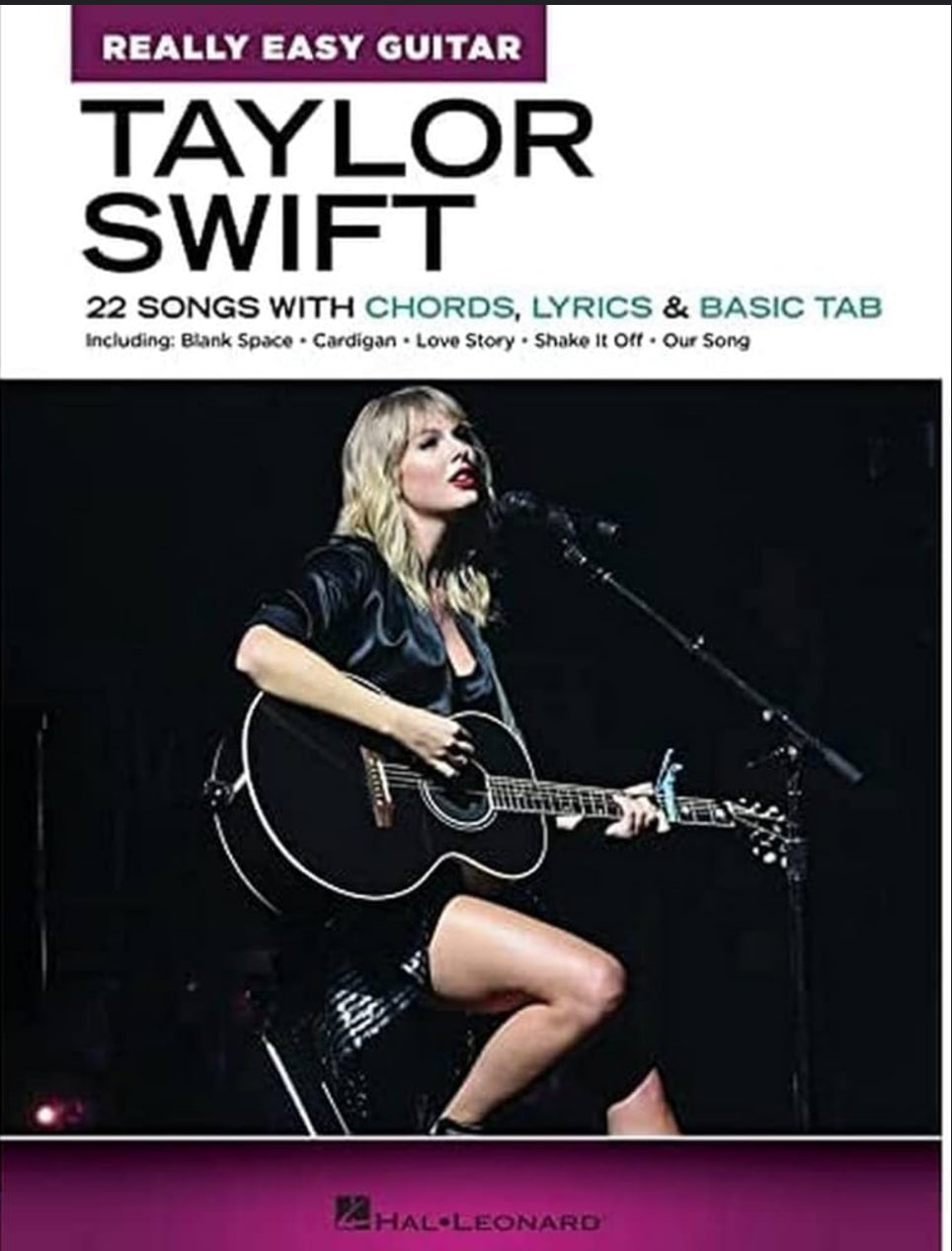 Beginner guitar book featuring Taylor Swift chord songs and lessons


