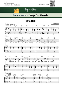 One Call - Angela Mahon - Physical Booklet of Sheet Music