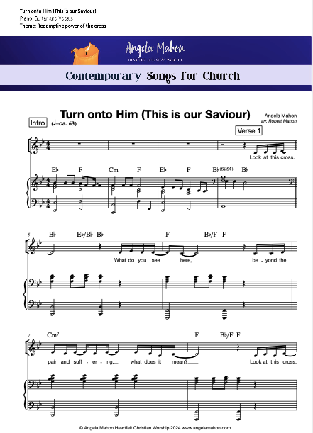 Turn onto Him (This is our Saviour) by Angela Mahon (Physical Booklet of Sheet Music)