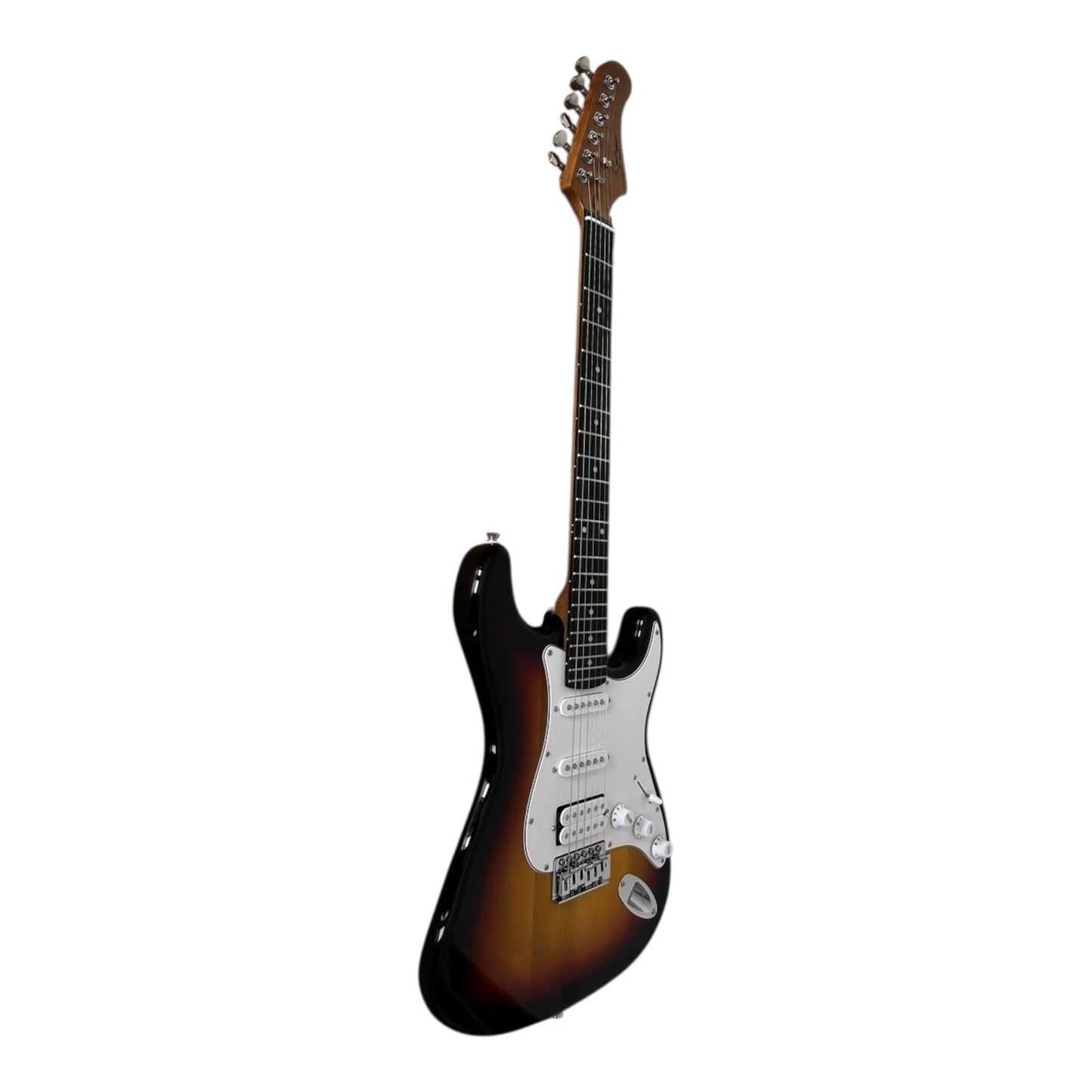 Smiger LG1M Electric Guitar HSS Bundle  Three-Tone Sunburst, side view
