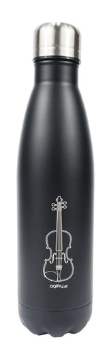 Music-themed insulated drink bottle for hot and cold beverages

