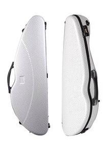 Violin ultra light hard shell case half-moon design with white stripe pattern, durable polycarbonate, combination lock, and detachable straps.

Waterproof Violin Case with Combination Lock

