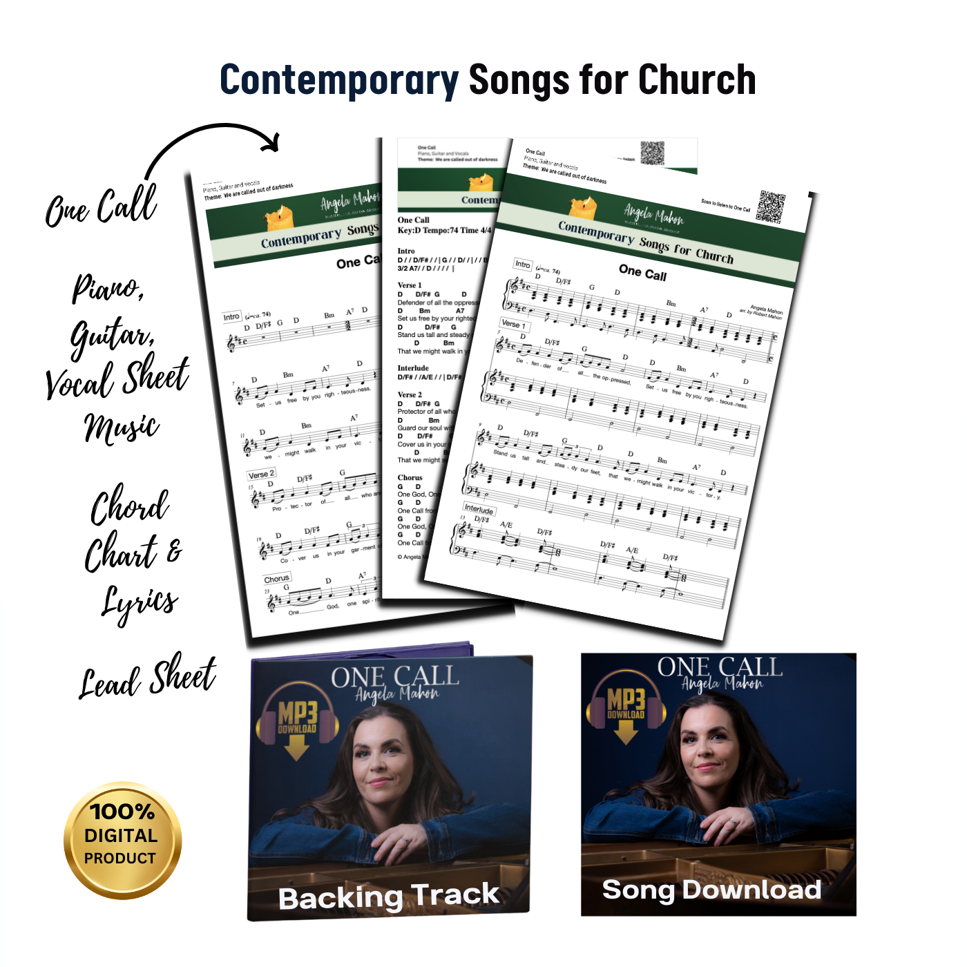 Sheet music and chord chart for One Call song

