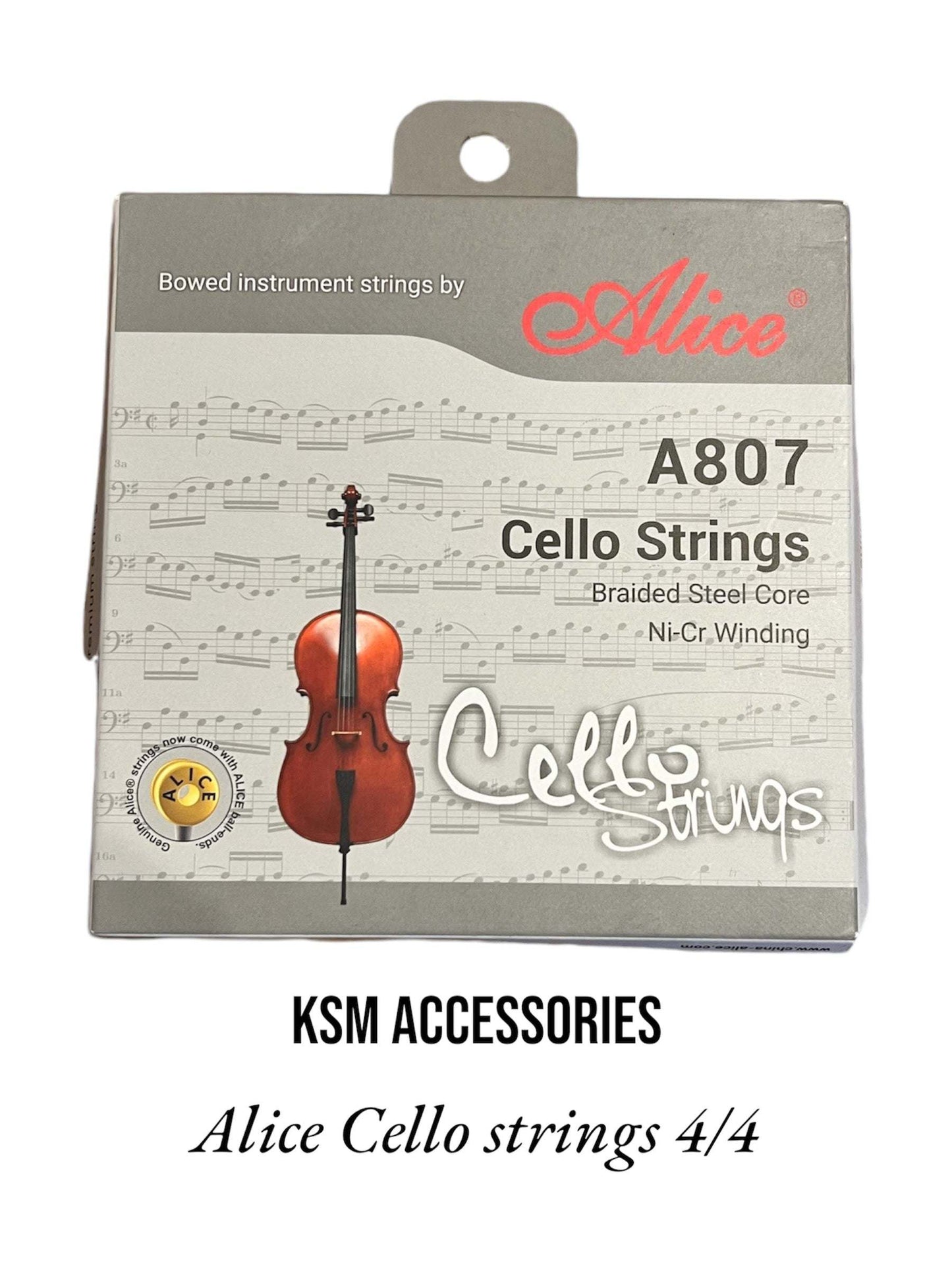 Alice Cello Strings 4/4 set with steel core packaging


