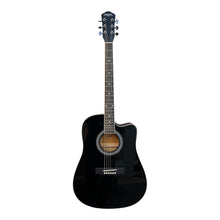 Load image into Gallery viewer, Caravan Electro-Acoustic Guitar Gloss Black, cutaway with pickup/tuner

