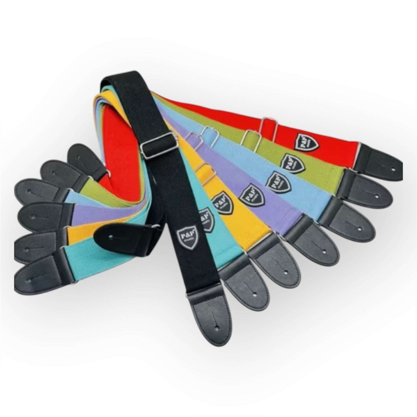 Basic nylon guitar strap with strap button tie



