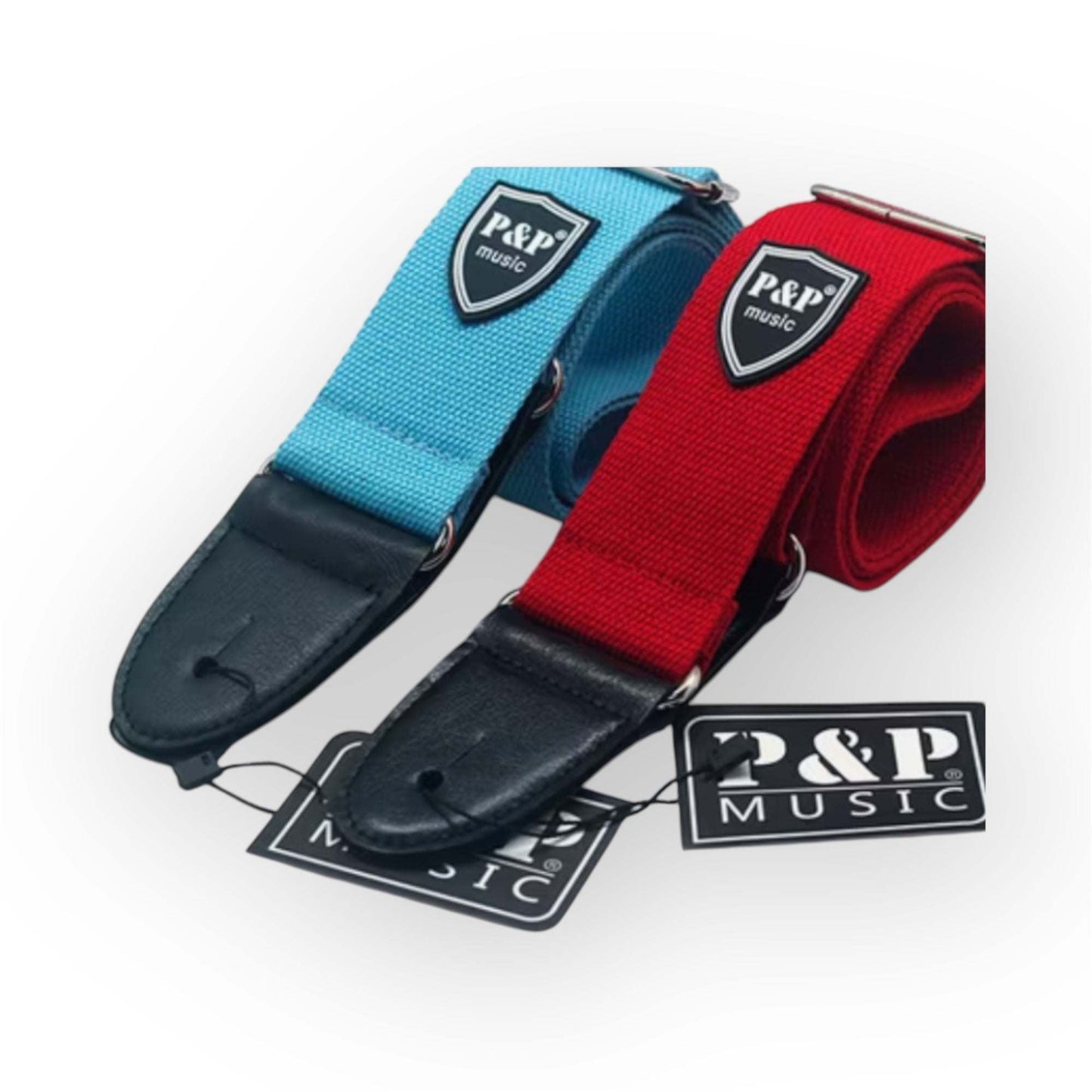 Basic nylon guitar strap with strap button tie



