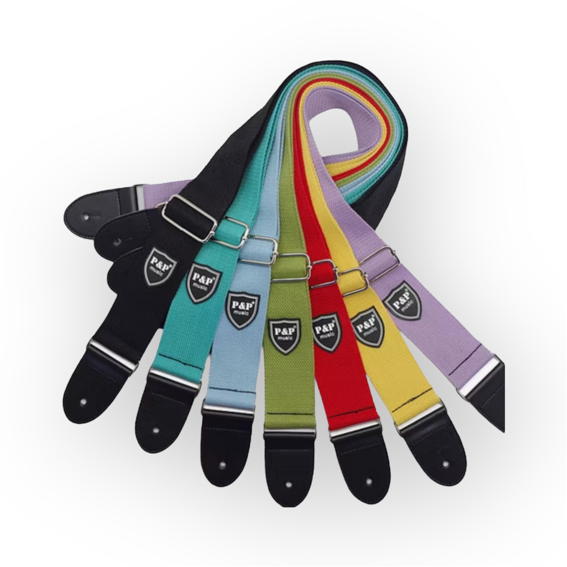 Basic nylon guitar strap with strap button tie
