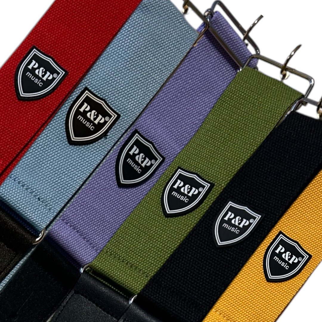 Basic nylon guitar strap with strap button tie



