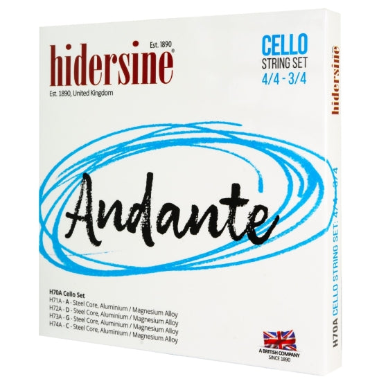 Hidersine Andante Cello String Set 4/4 - 3/4 - Kiltra Music Shop