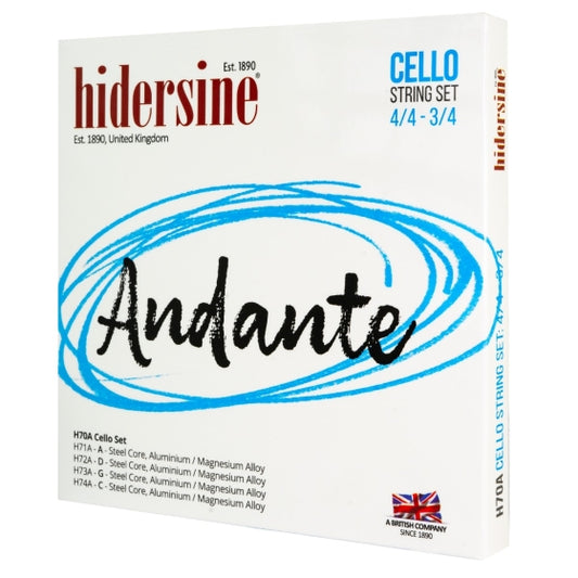 Hidersine Andante Cello String Set 4/4 - 3/4 - Kiltra Music Shop