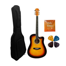 Charger l&#39;image dans la galerie, Kiltra Full Size Acoustic Guitar Gloss Black, dreadnought body

