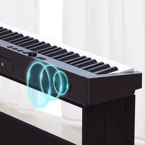 Side view of Konix keyboard on stand
stand