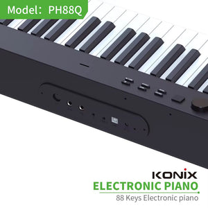 Konix digital keyboard 88 keys front view
