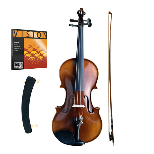 Kiltra Viotii Violin set with bow, shoulder rest, and Vision violin strings 
