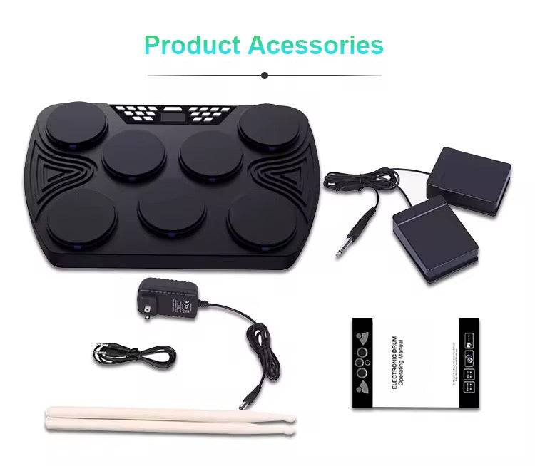 Konix electronic drum kit with multiple pads and pedals
