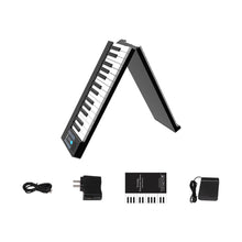 Load image into Gallery viewer, Konix PJ61B 61-Key Foldable Digital Piano – with Pedal &amp; Carry Case
