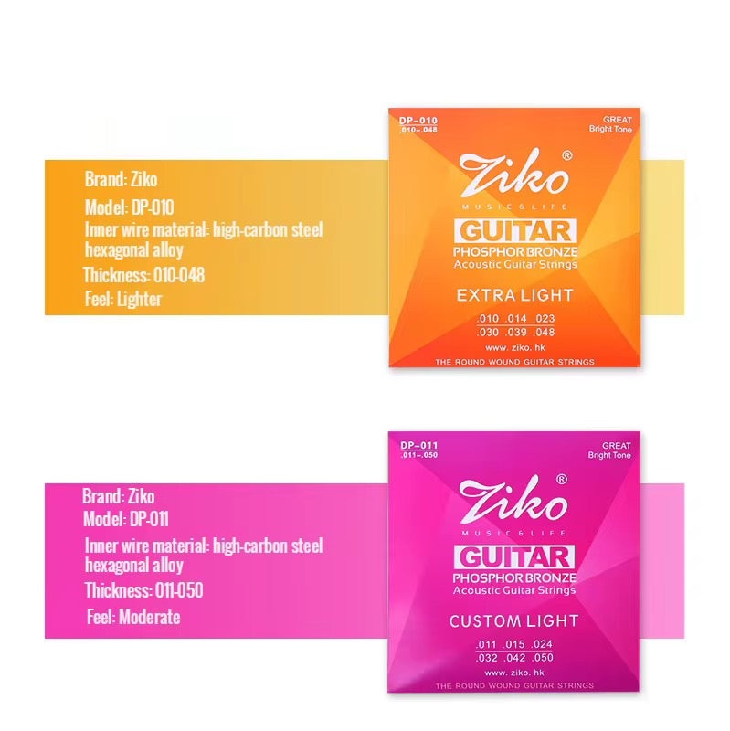 Pack of extra light classical guitar strings with ball end



