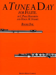 A Tune a Day for Flute Book One cover by C. Paul Herfurth, instructional book, Boston Music Company.