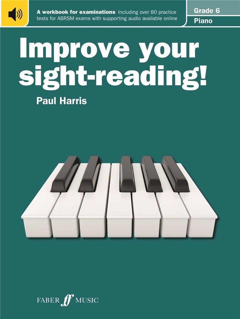 "Improve Your Sight-reading! Piano book by Paul Harris, cover image, Faber Music edition."