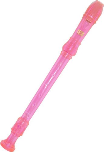 Kids pink plastic recorder set with bag and accessories

