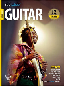 Rockschool Electric Guitar Debut 2018 book cover featuring Jimi Hendrix.