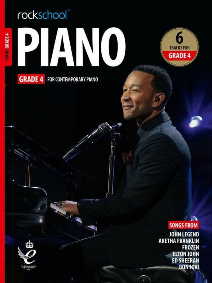 ROCKSCHOOL PIANO GRADE 4 (2019) book cover featuring a pianist.