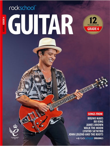 Grade 4 guitar exam book with famous artist tracks and audio

