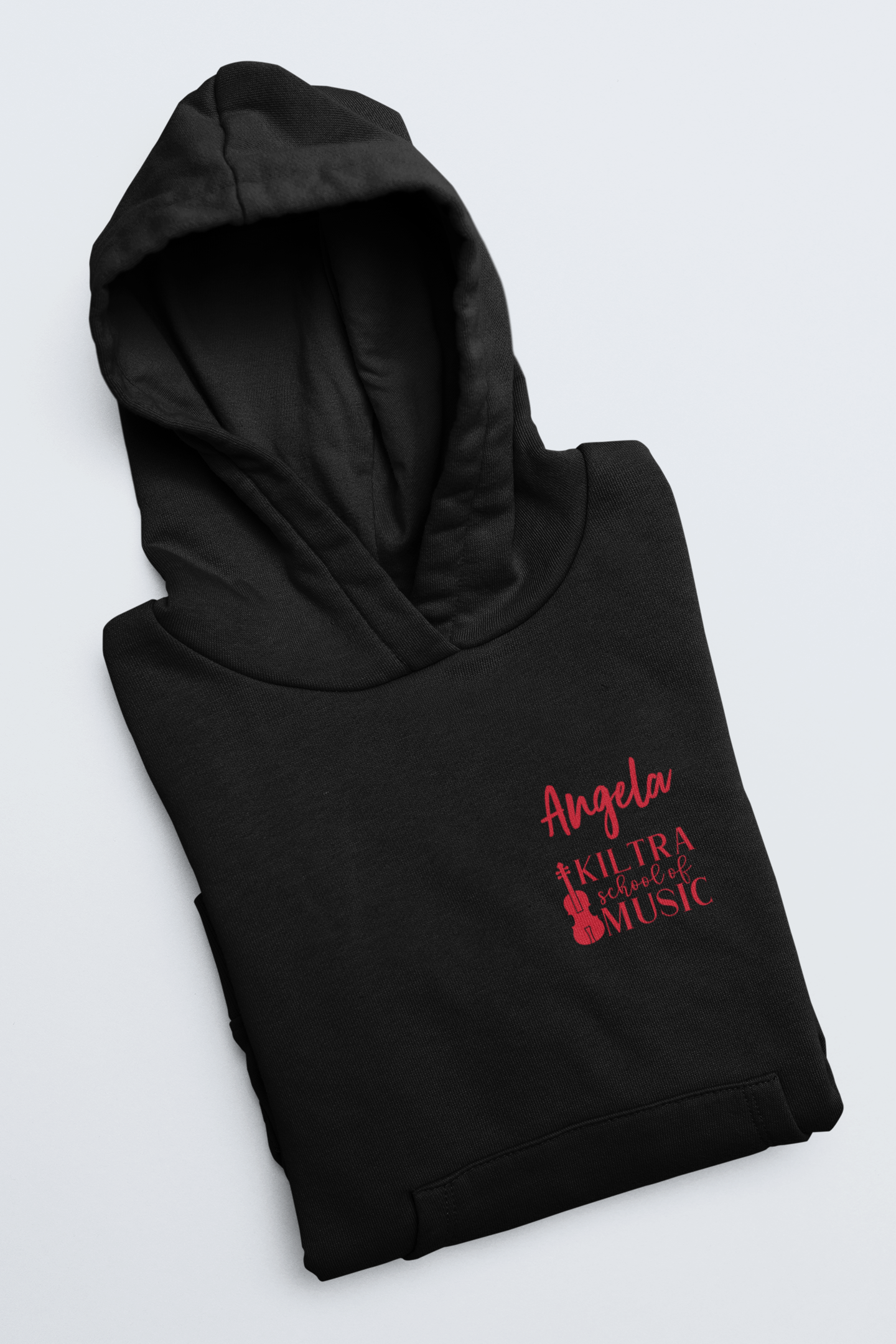 Red adult hoodie with KSM logo

